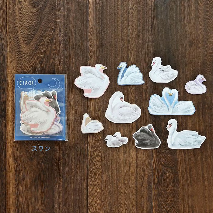 Animal Die Cut Paper Stickers 🤍 SWAN