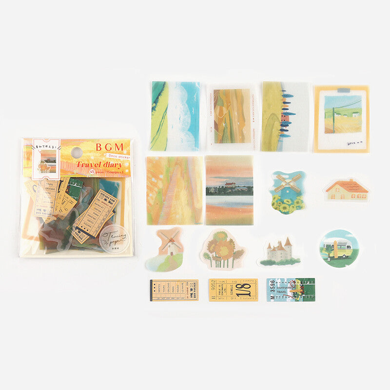 Travel Diary Stickers 🌾 Golden Fields