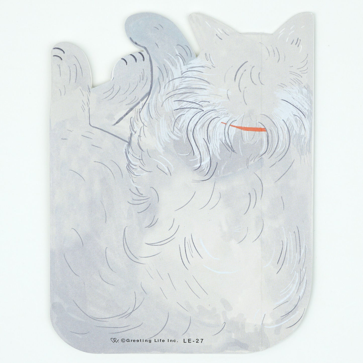 Curled Up Cat Birthday Card 🐾 Grey