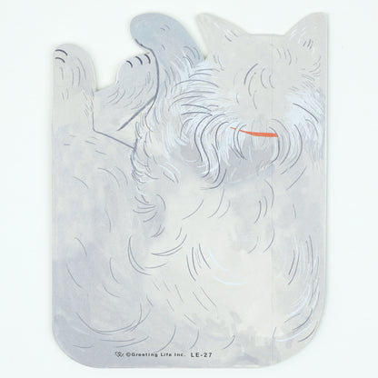 Curled Up Cat Birthday Card 🐾 Grey