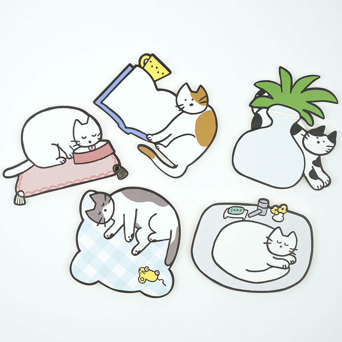 Cat Note Cards with Envelopes 🐈 Set of 5