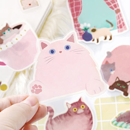 Cat Diary Memo Stickers 🌸 PINK