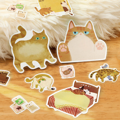 Cat Diary Memo Stickers 🐈 BROWN