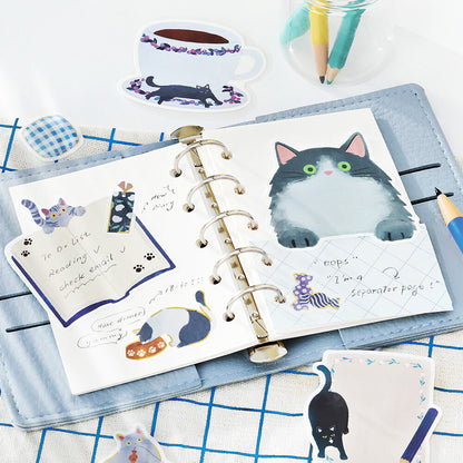 Cat Diary Memo Stickers 🩵 BLUE