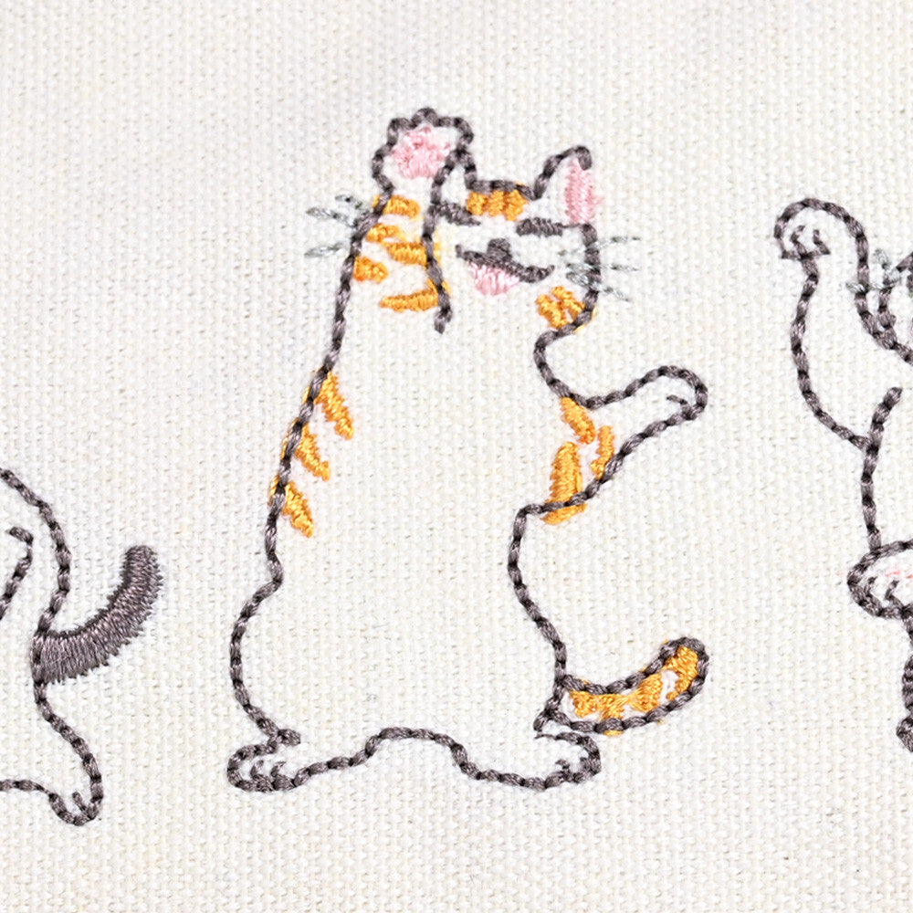 Embroidered Cat Pencil Case 💖 Pink