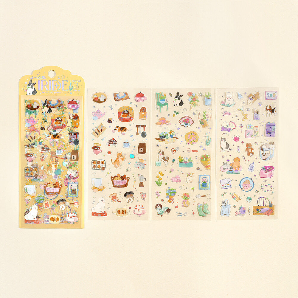 IRIDE Holo Stickers 🐈 Relax with Pets