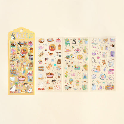 IRIDE Holo Stickers 🐈 Relax with Pets