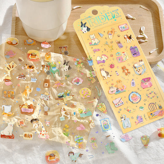 IRIDE Holo Stickers 🐈 Relax with Pets