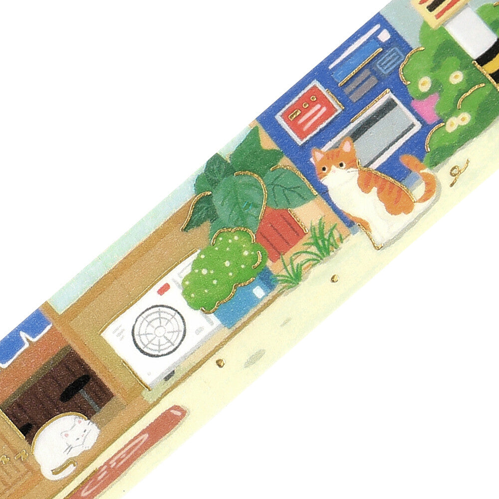 Cats Around Town 🐈 Metallic Washi Tape
