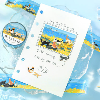 Cats at the Seaside 🐟 Metallic Washi Tape