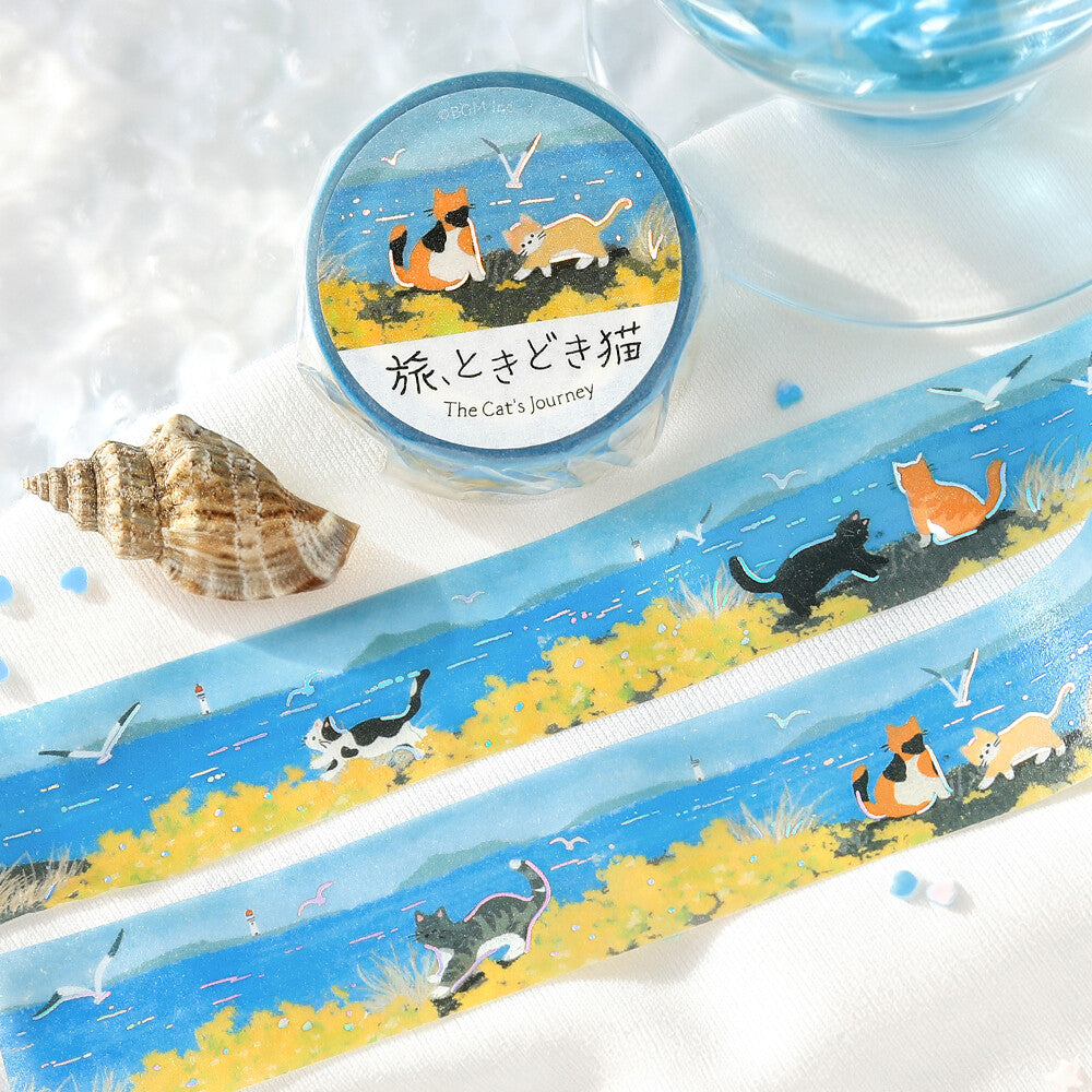 Cats at the Seaside 🐟 Metallic Washi Tape