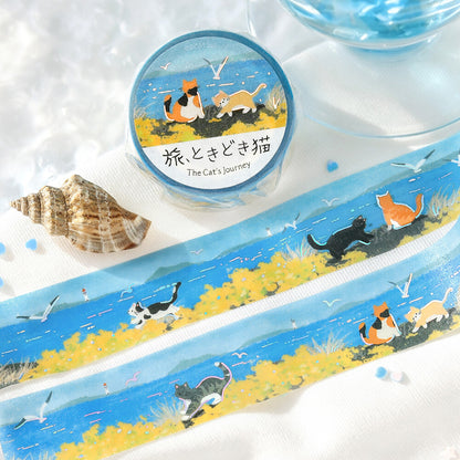 Cats at the Seaside 🐟 Metallic Washi Tape