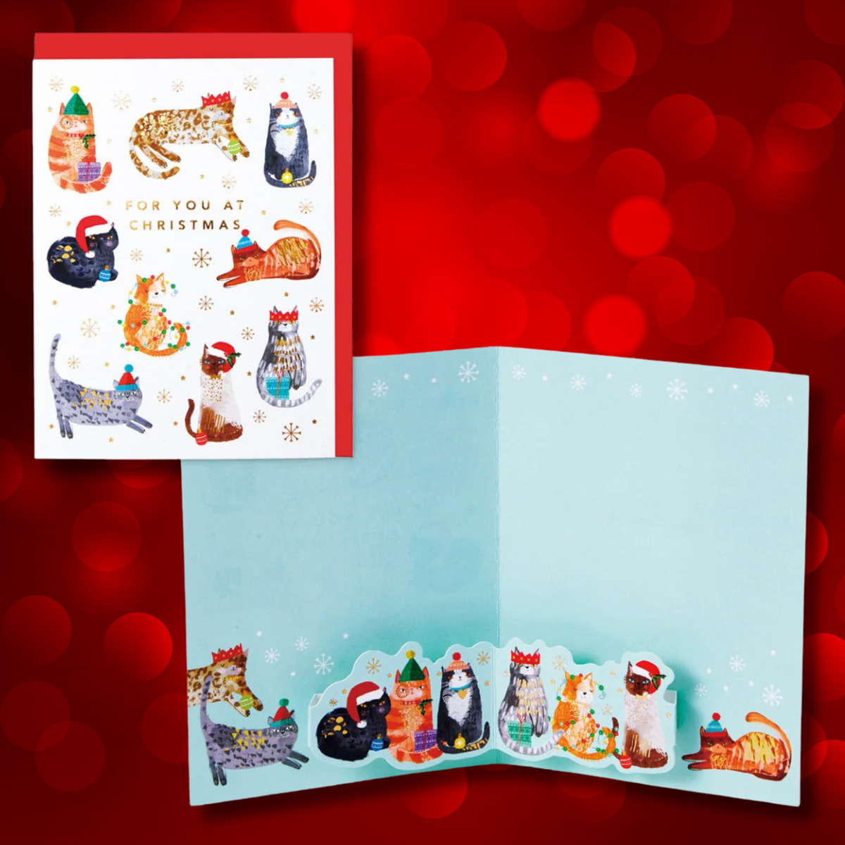 Festive Cats 🐾 Pop-up Christmas Card