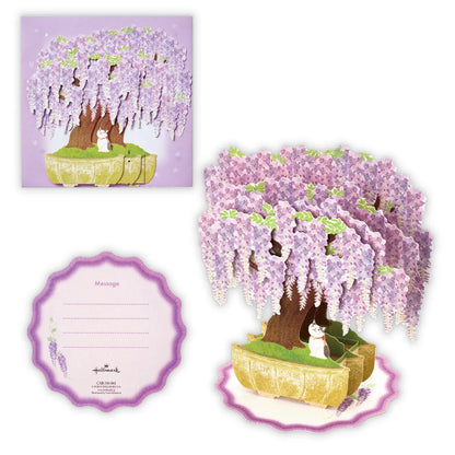 Cat with Wisteria 🪻 Pop-up Greeting Card
