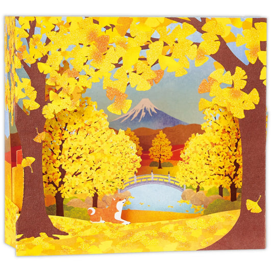 Mt. Fuji Autumn Scene 💛 Pop-up Greeting Card