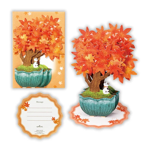 Cat with Japanese Maple 🍁 Pop-up Greeting Card