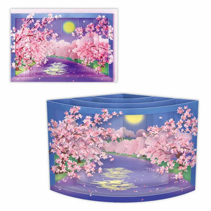 Cherry Blossom River Pop-up Greeting Card