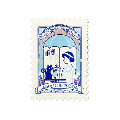 Rainy Day Cat Postcard ☔️