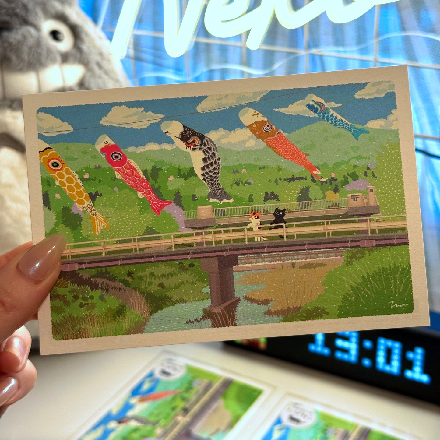 Koinobori Tabineko Postcard 🎏